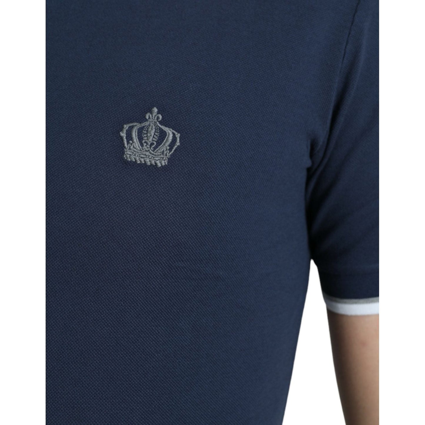 Dolce & Gabbana Elegant Crown Embroidered Polo T-Shirt Dolce & Gabbana Dark Slate Gray