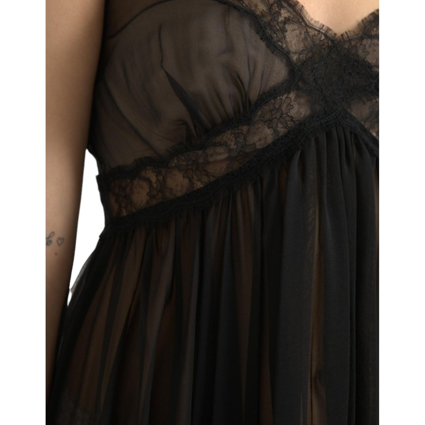 Dolce & Gabbana Elegant Chiffon Silk Blend Mini Dress Dolce & Gabbana Black