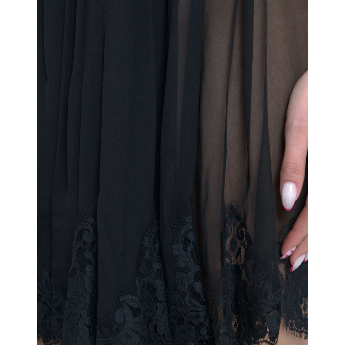 Dolce & Gabbana Elegant Chiffon Silk Blend Mini Dress Dolce & Gabbana Black