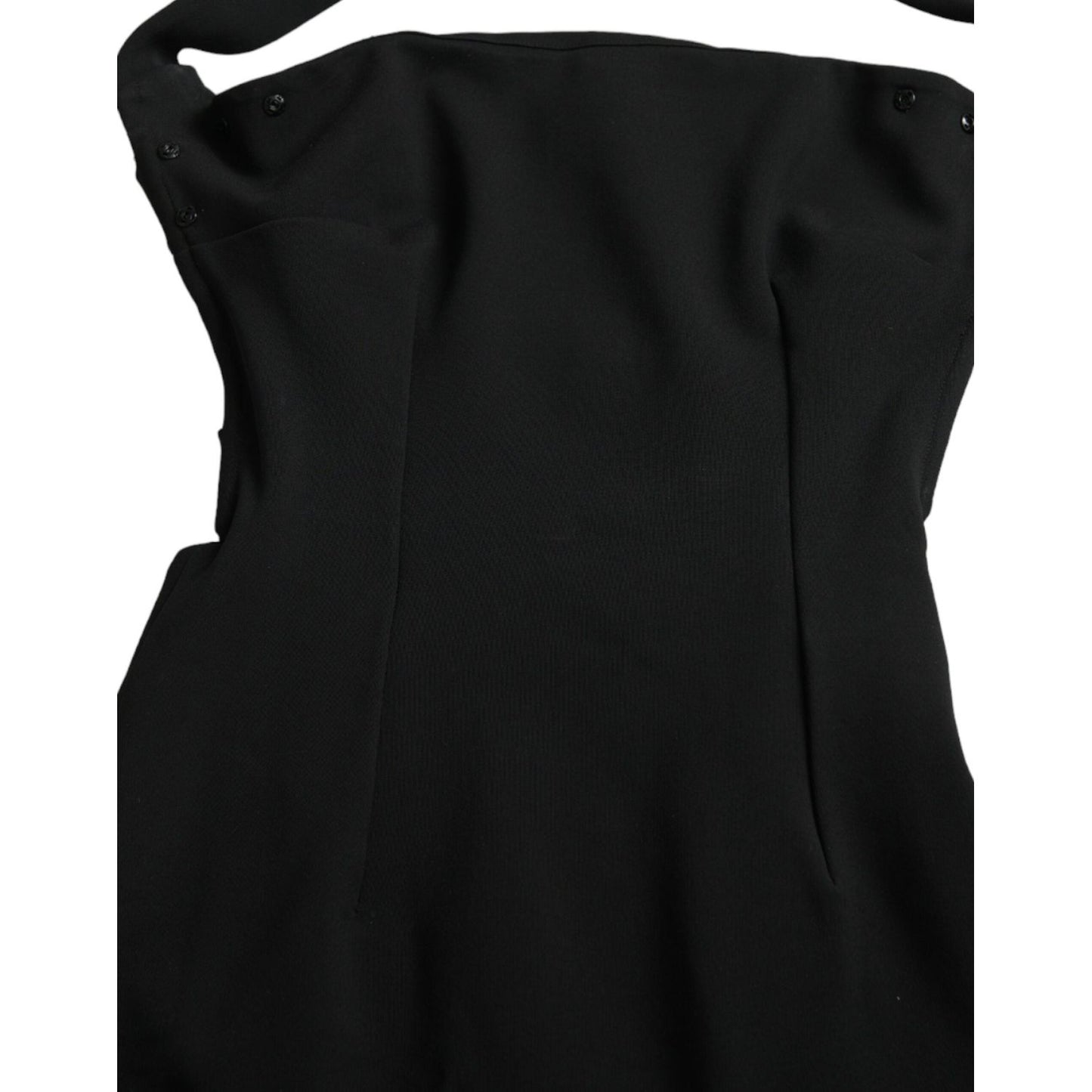 Dolce & Gabbana Elegant Black Sheath Halter Midi Dress Dolce & Gabbana Black