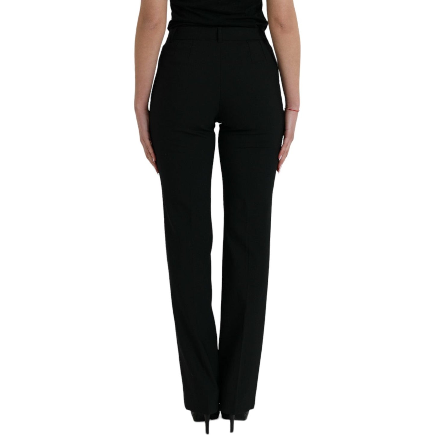 Dolce & Gabbana Elegant Tapered Wool Trousers Dolce & Gabbana Black