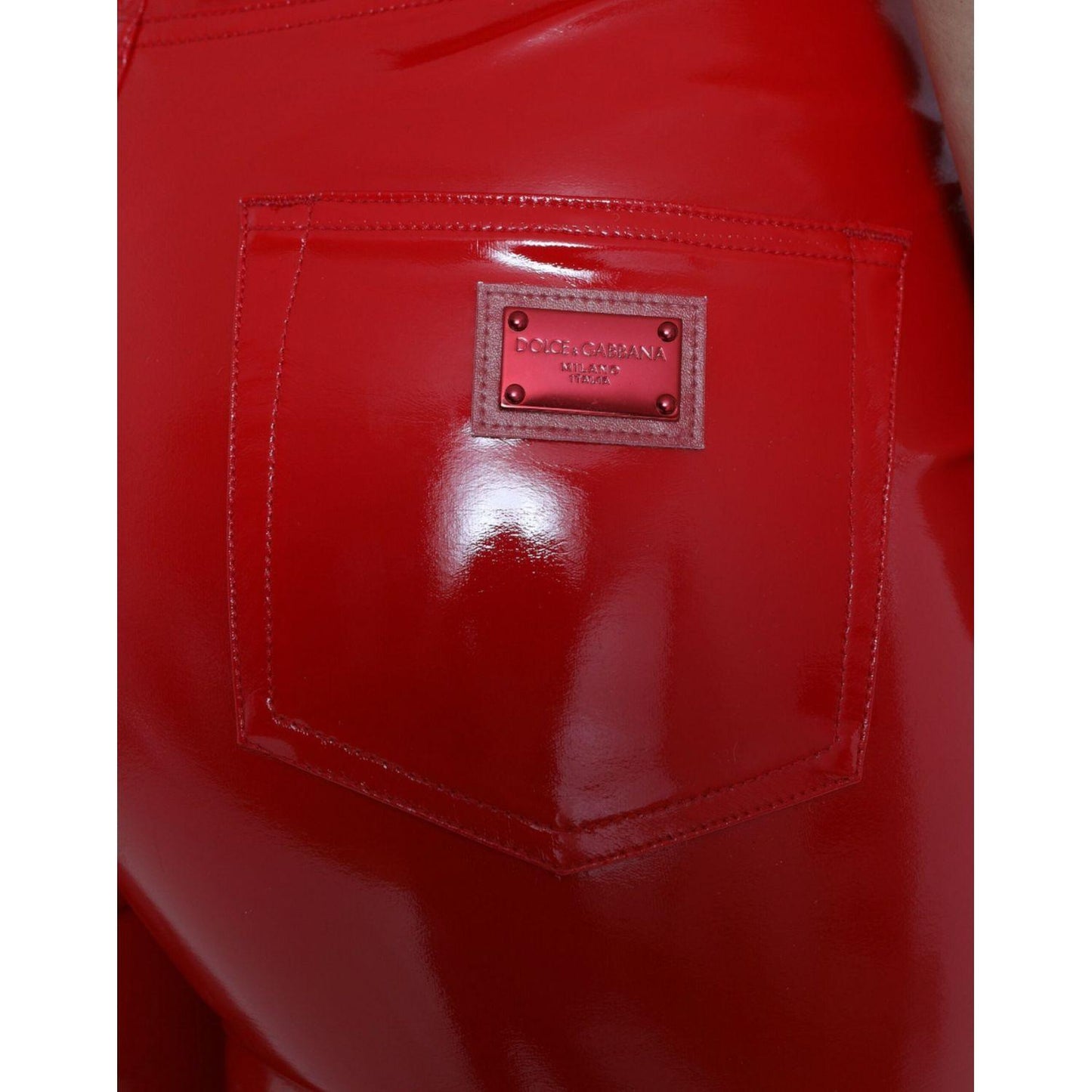 Dolce & Gabbana Chic Red High Waist Skinny Pants Dolce & Gabbana Dark Red