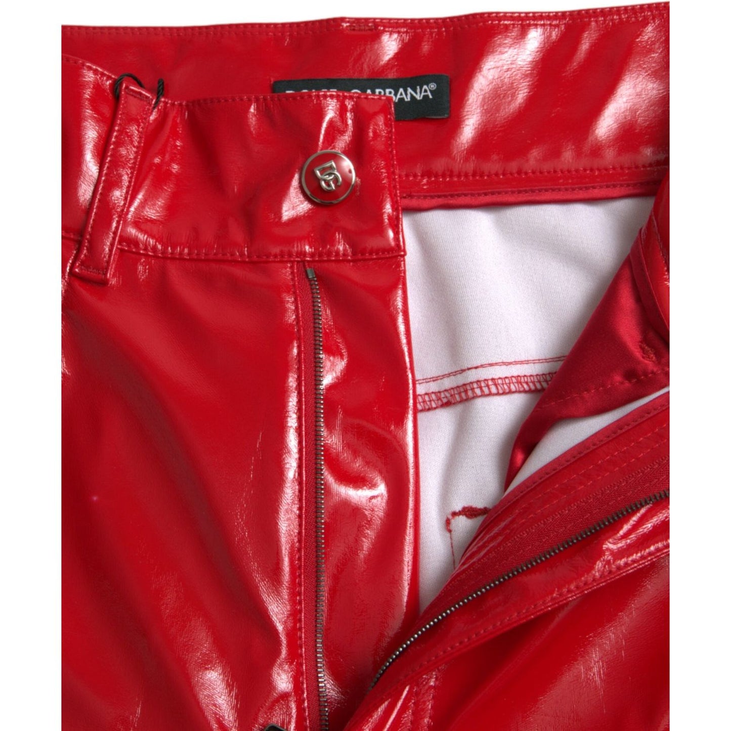 Dolce & Gabbana Chic Red High Waist Skinny Pants Dolce & Gabbana Firebrick