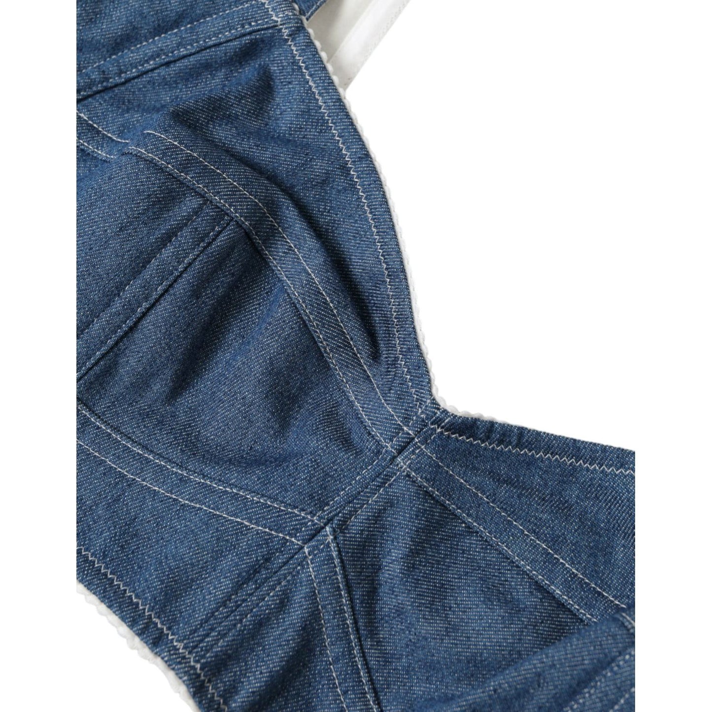 Dolce & Gabbana Elegant Blue Bustier Crop Top Dolce & Gabbana Dark Slate Gray