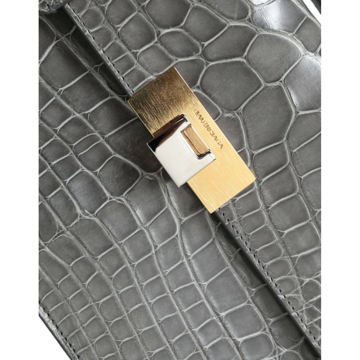 Balenciaga Alligator Leather Medium Shoulder Bag Balenciaga Dim Gray