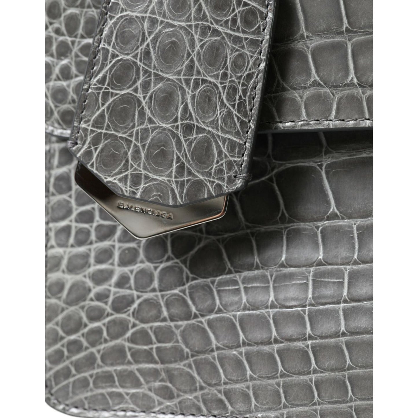 Balenciaga Alligator Leather Medium Shoulder Bag Balenciaga Dim Gray