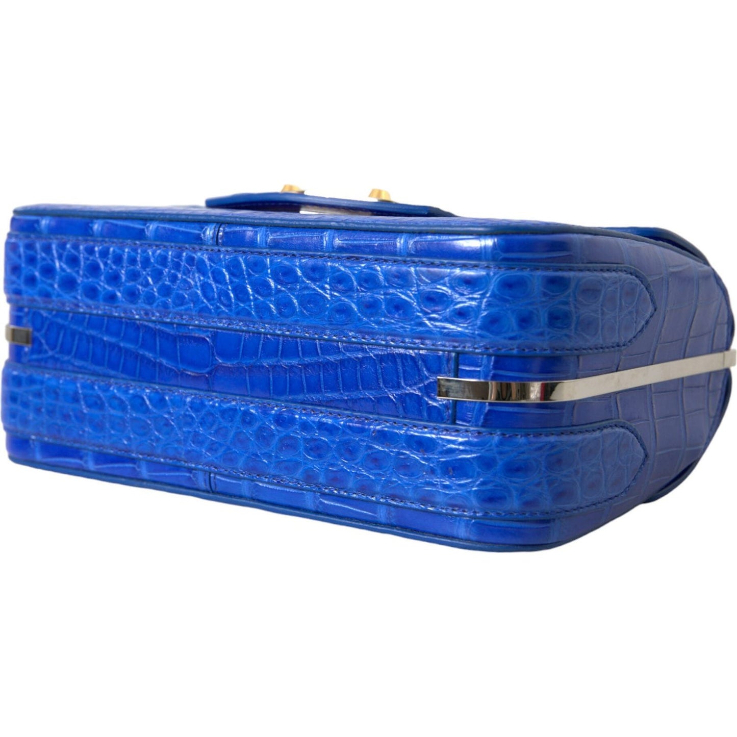 Balenciaga Alligator Skin Mini Shoulder Bag - Elegant Blue Balenciaga Dark Slate Blue