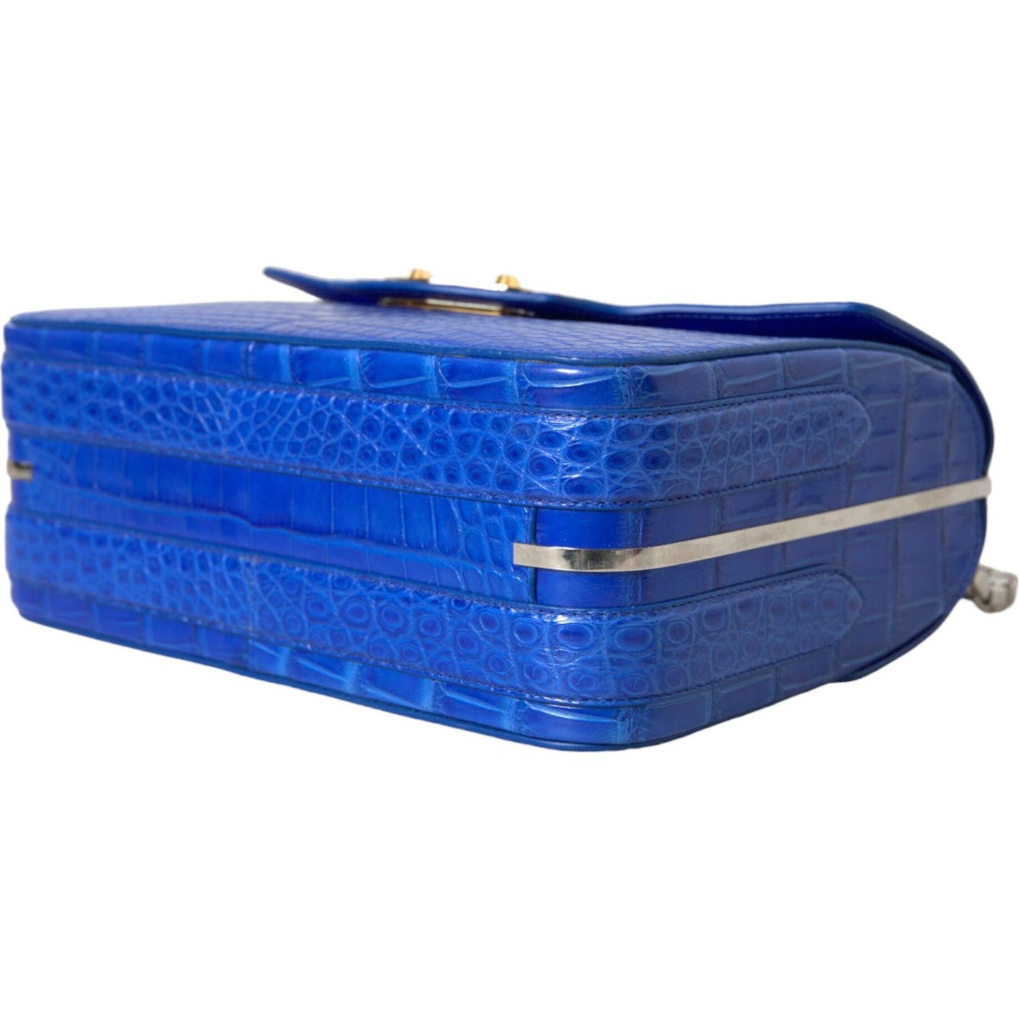 Balenciaga Chic Alligator Skin Chain Shoulder Bag Balenciaga Dark Slate Blue