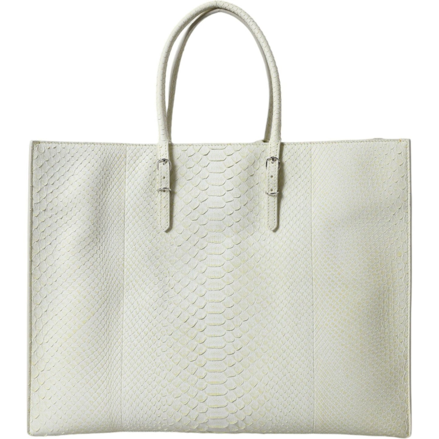 Balenciaga Chic Python Leather Tote in White & Yellow Balenciaga Light Gray