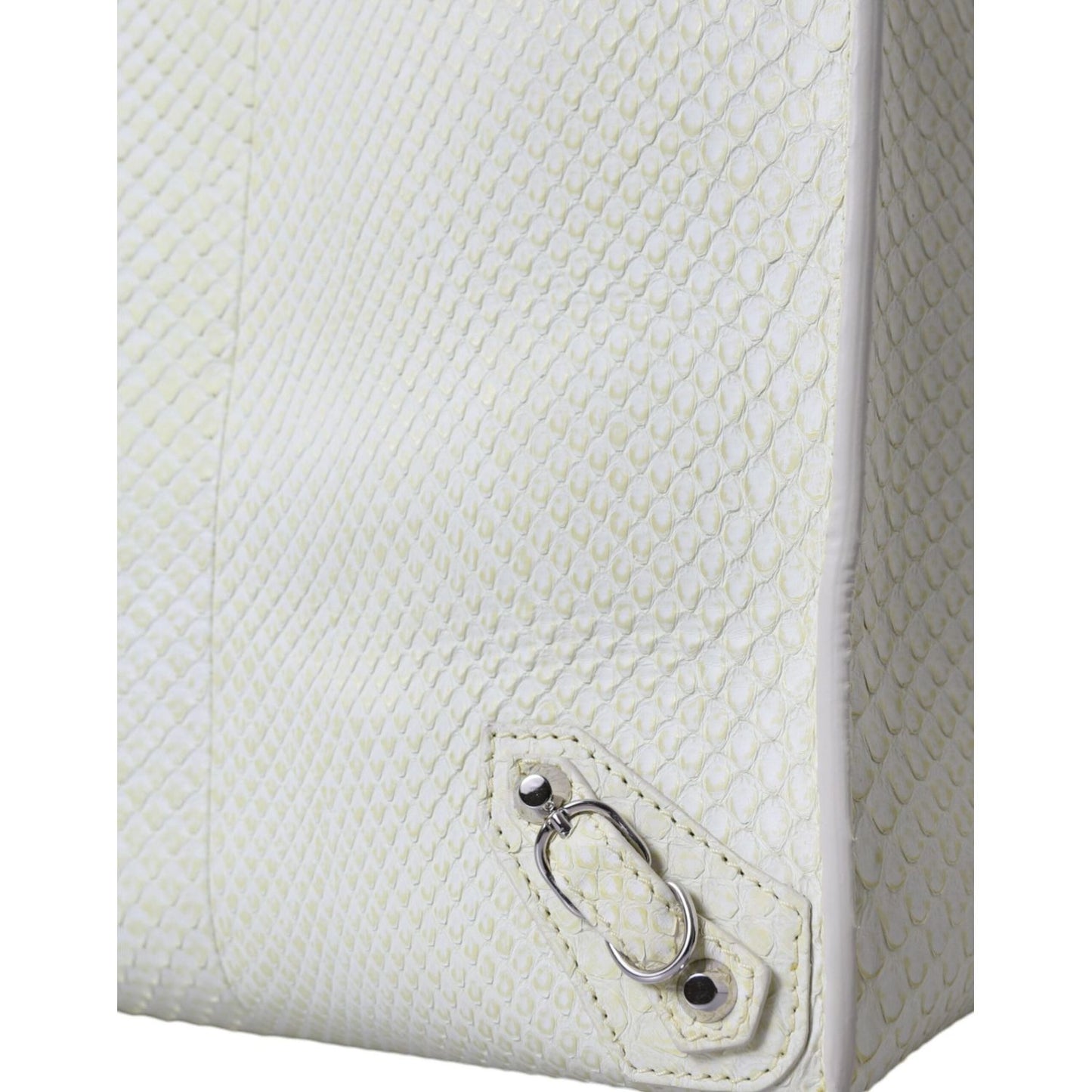 Balenciaga Chic Python Leather Tote in White & Yellow Balenciaga Light Gray