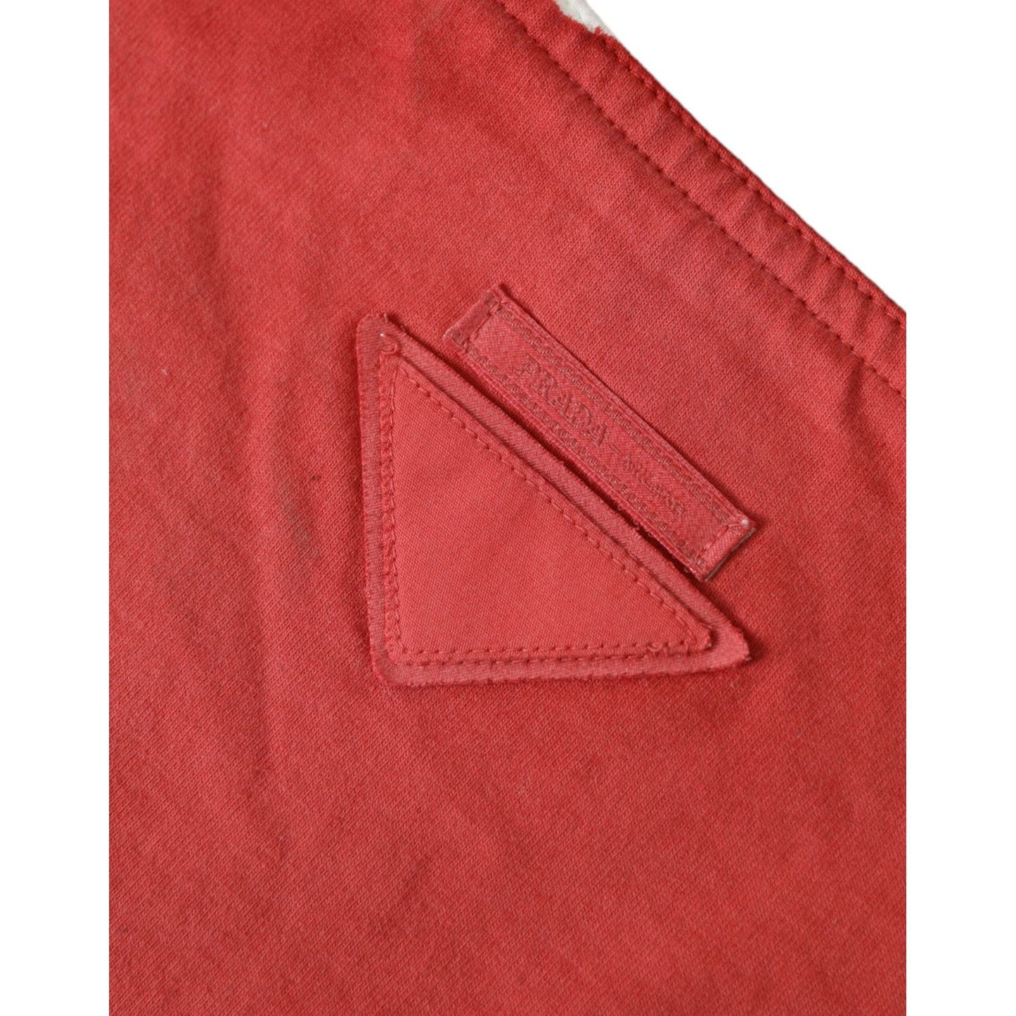 Prada Chic Red and White Fabric Tote Bag Prada Brown