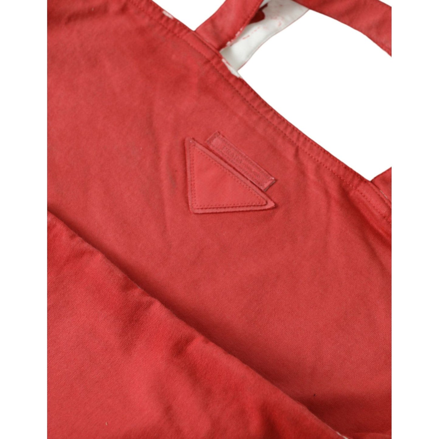 Prada Chic Red and White Fabric Tote Bag Prada Brown