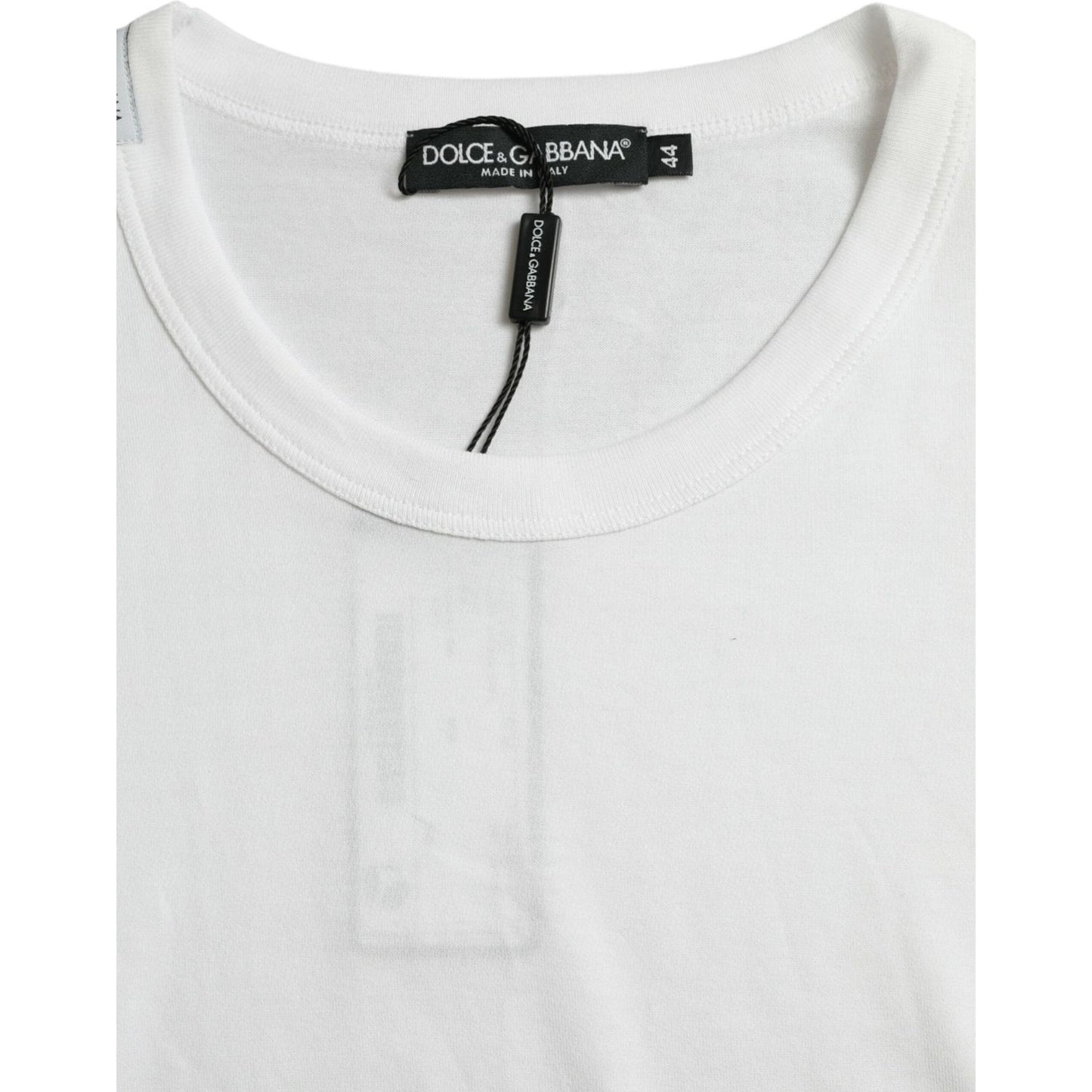 Dolce & Gabbana White Logo Crew Neck Short Sleeves T-shirt Dolce & Gabbana Light Gray