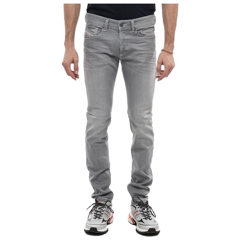 Diesel Gray Cotton Jeans & Pant Diesel Slate Gray