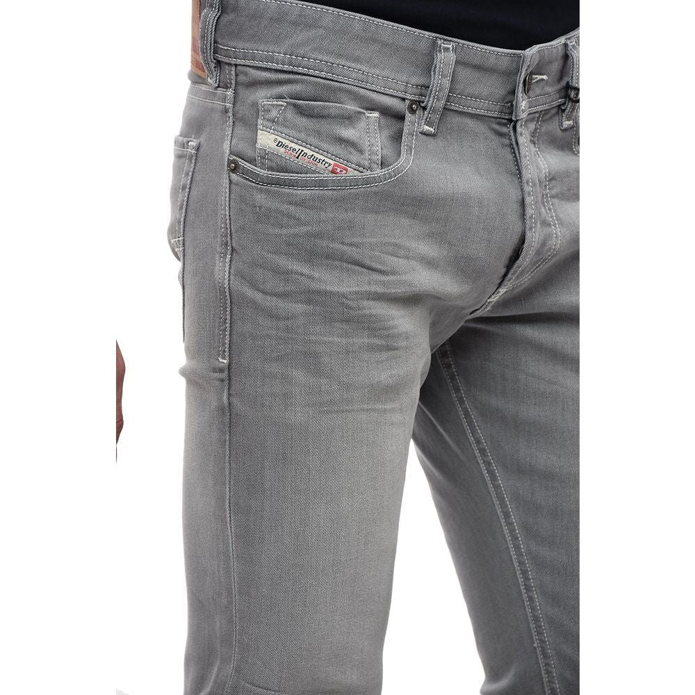 Diesel Gray Cotton Jeans & Pant Diesel Dim Gray