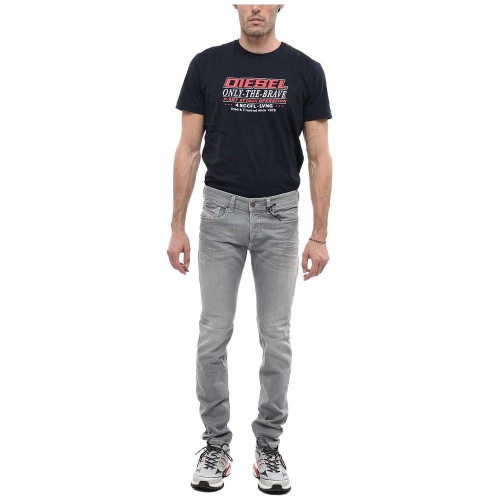 Diesel Gray Cotton Jeans & Pant Diesel Light Slate Gray