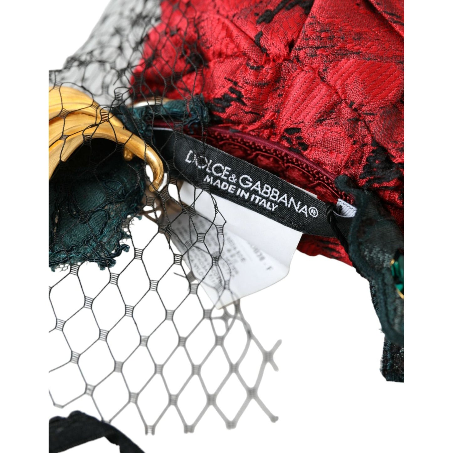 Dolce & Gabbana Multicolor Rose Silk Crystal Netted Logo Headband Diadem Dolce & Gabbana Black
