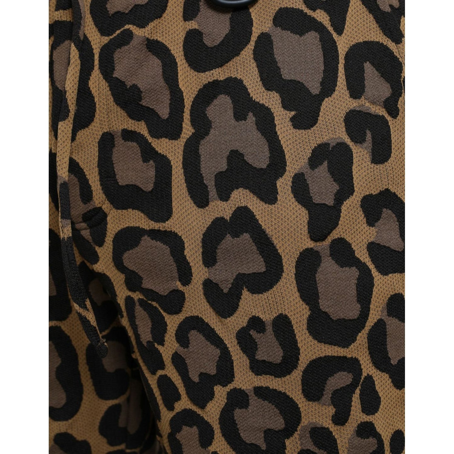 Dolce & Gabbana Brown Leopard Print Polyester Jogger Pants Dolce & Gabbana Black