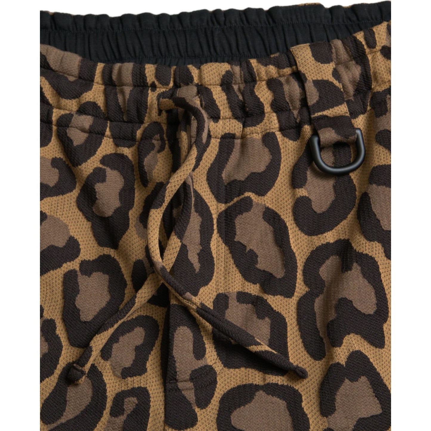 Dolce & Gabbana Brown Leopard Print Polyester Jogger Pants Dolce & Gabbana Dark Slate Gray
