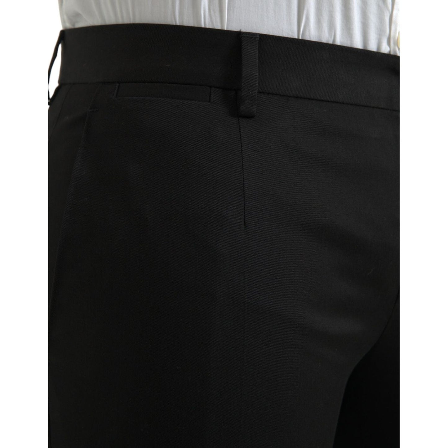 Dolce & Gabbana Black Cotton Stretch Skinny Dress Pants Dolce & Gabbana Black