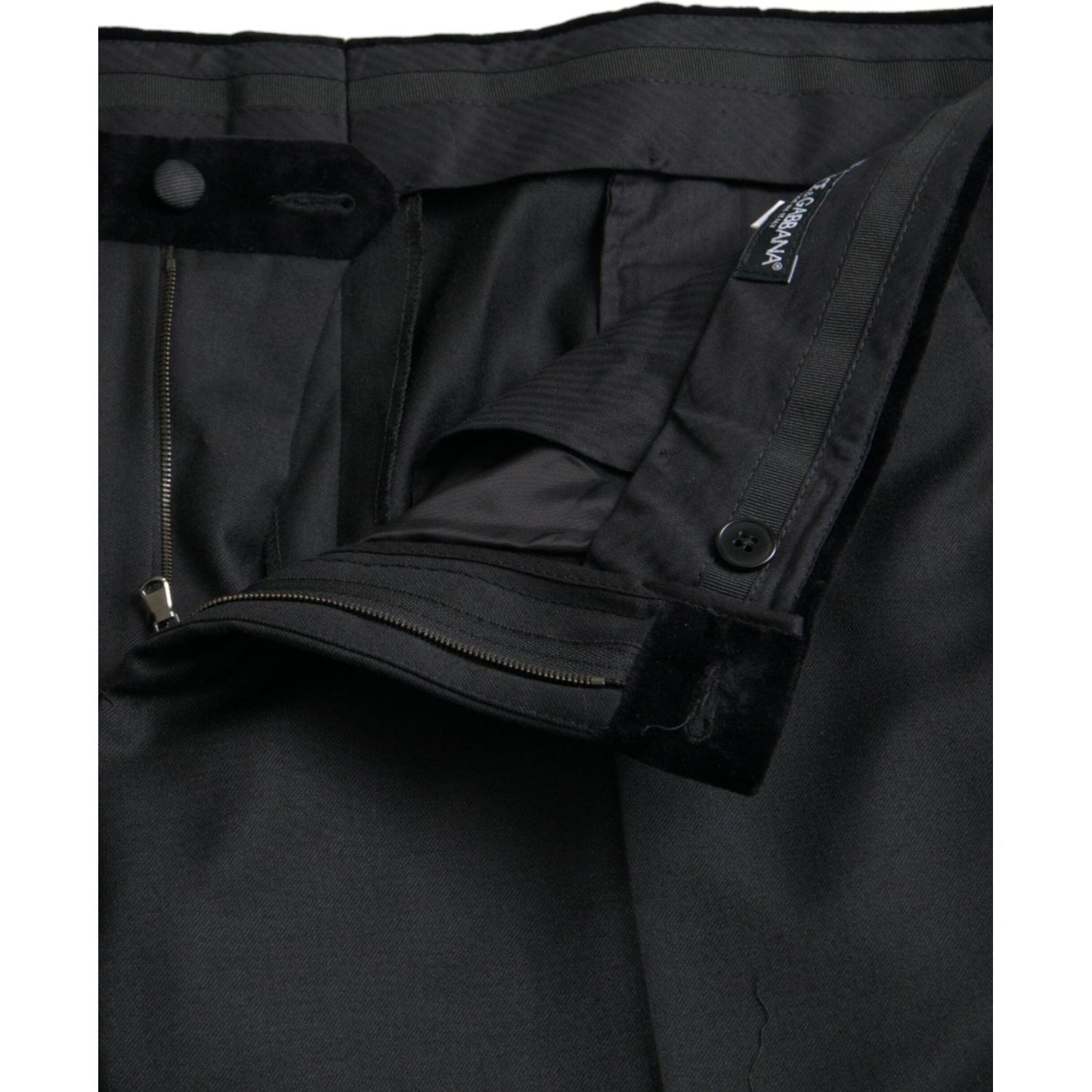 Dolce & Gabbana Black Silk Men Skinny Dress Pants Dolce & Gabbana Black