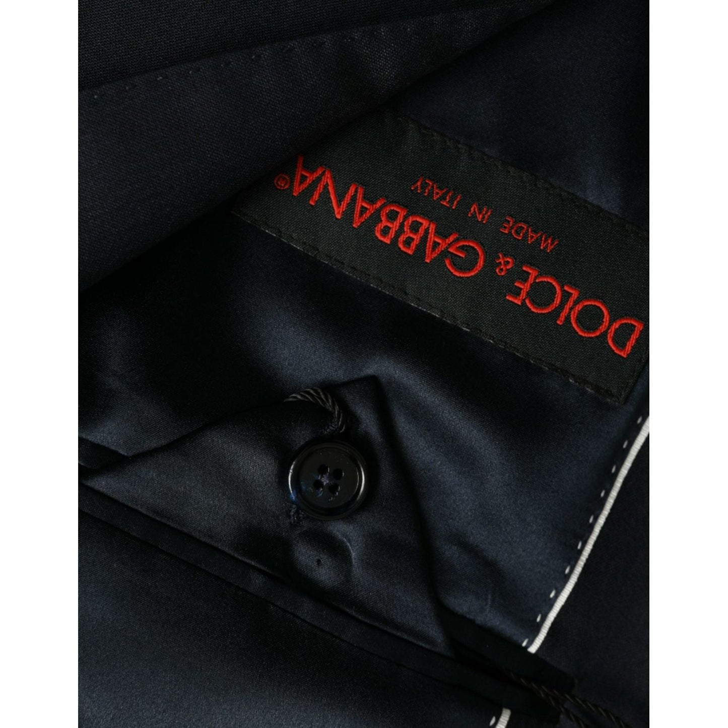 Dolce & Gabbana Dark Blue Wool Single Breasted Coat Blazer Dolce & Gabbana Black