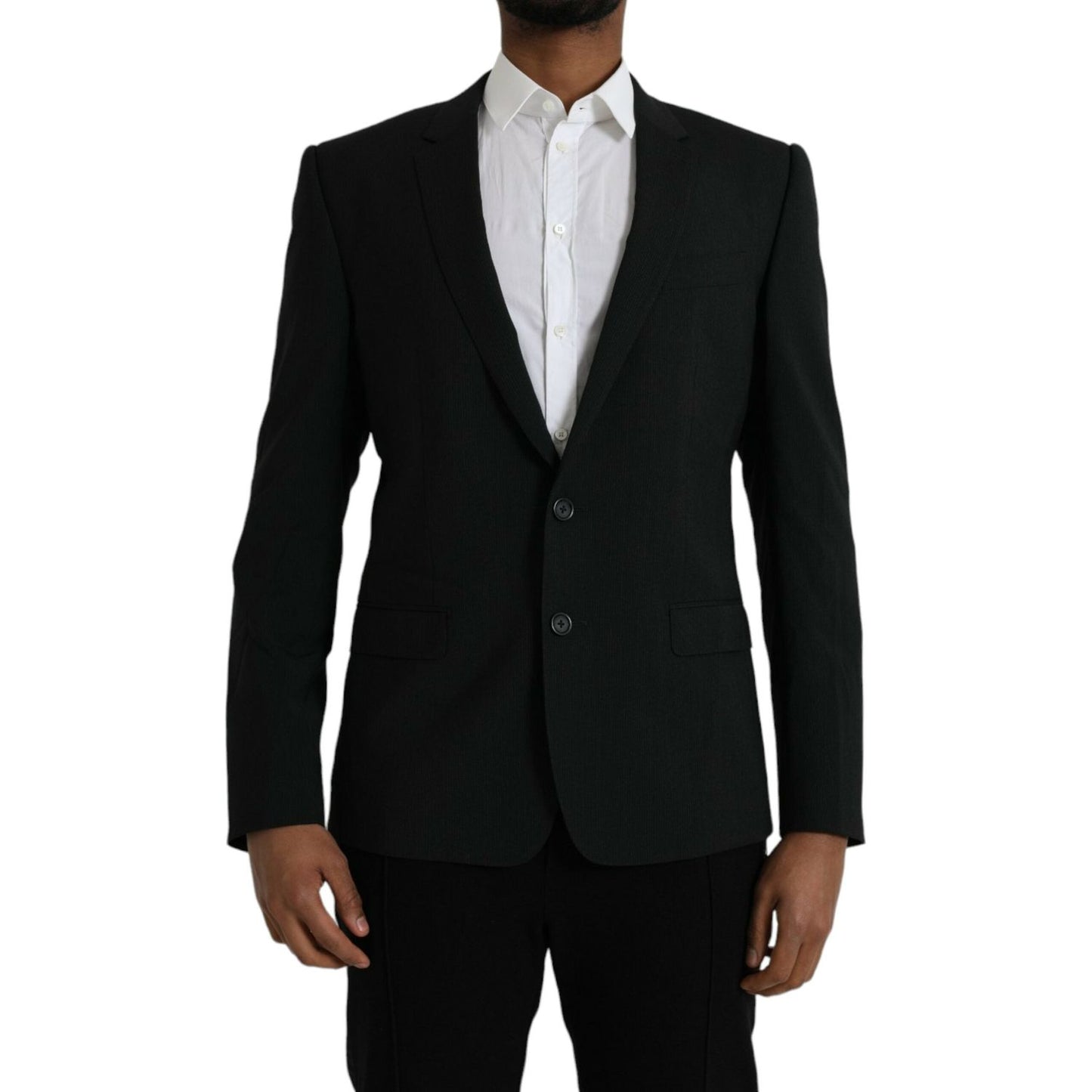 Dolce & Gabbana Blue GOLD Notch Single Breasted Coat Blazer Dolce & Gabbana Black