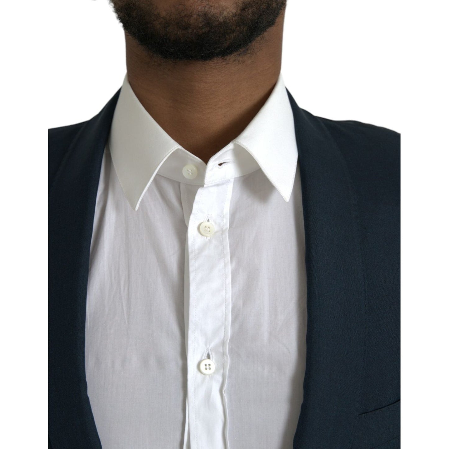 Dolce & Gabbana Blue GOLD Notch Single Breasted Coat Blazer Dolce & Gabbana Light Gray