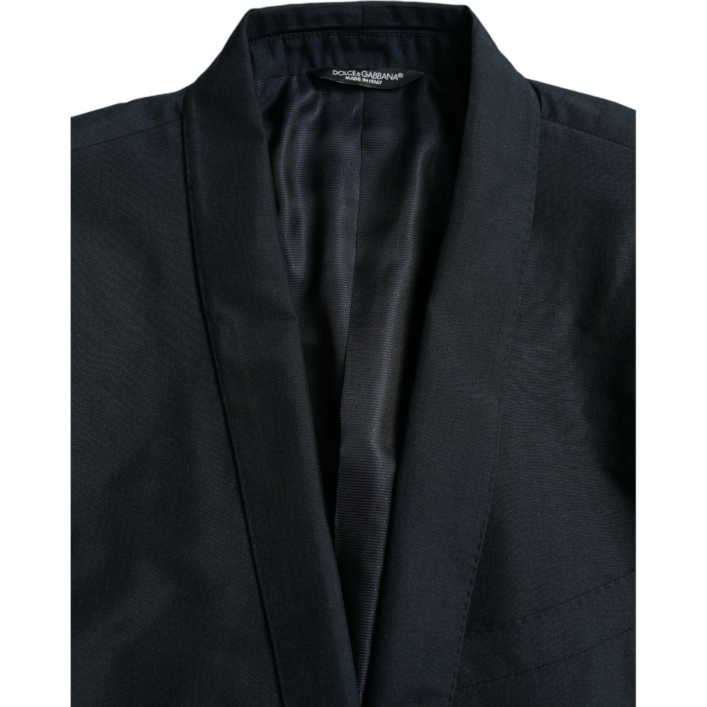 Dolce & Gabbana Blue GOLD Notch Single Breasted Coat Blazer Dolce & Gabbana Black