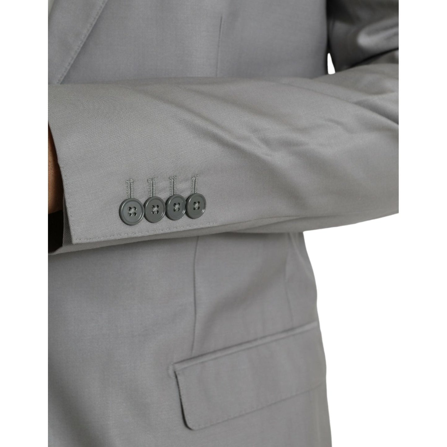 Dolce & Gabbana Gray Wool Peak Single Breasted Coat Blazer Dolce & Gabbana Slate Gray