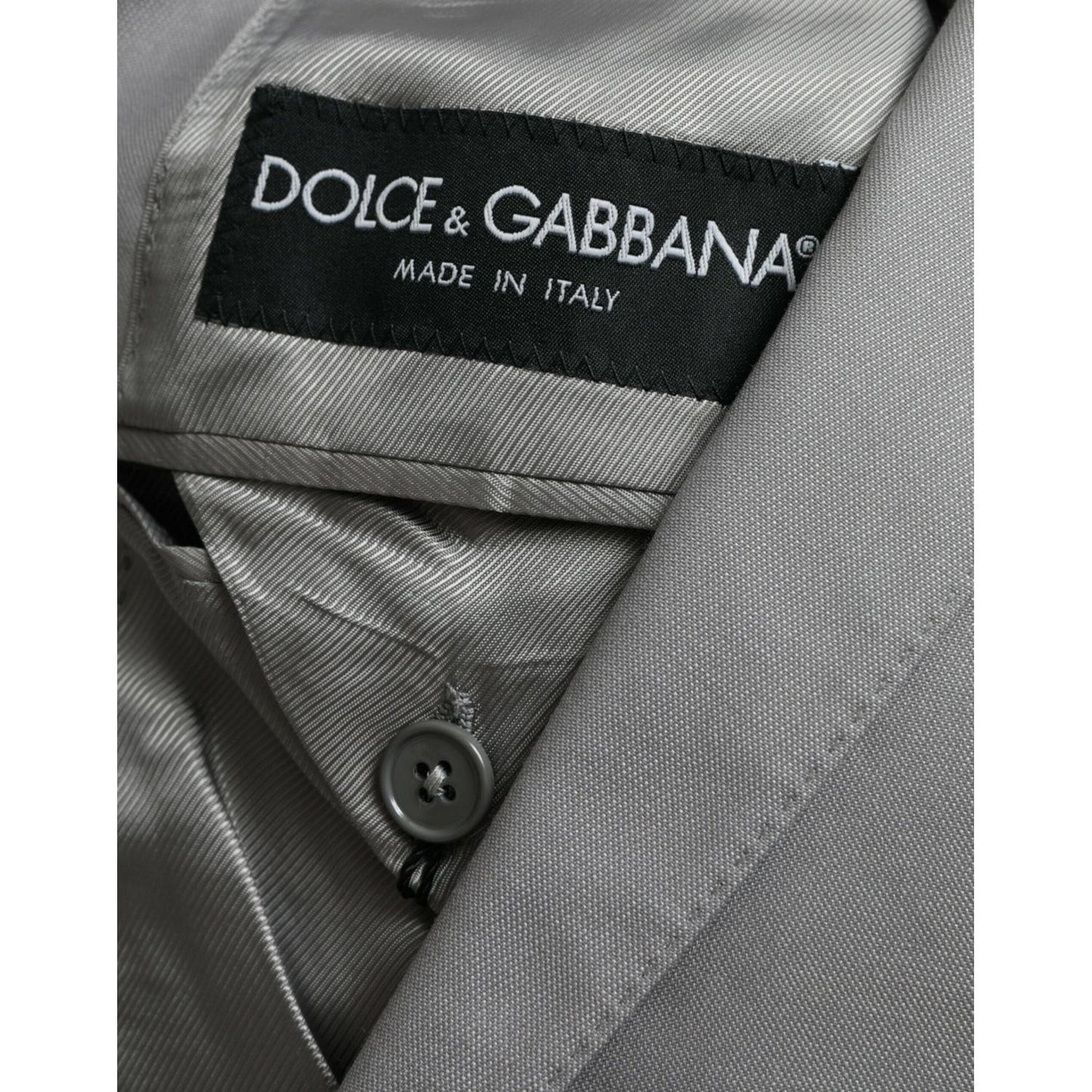 Dolce & Gabbana Gray Wool Peak Single Breasted Coat Blazer Dolce & Gabbana Dim Gray