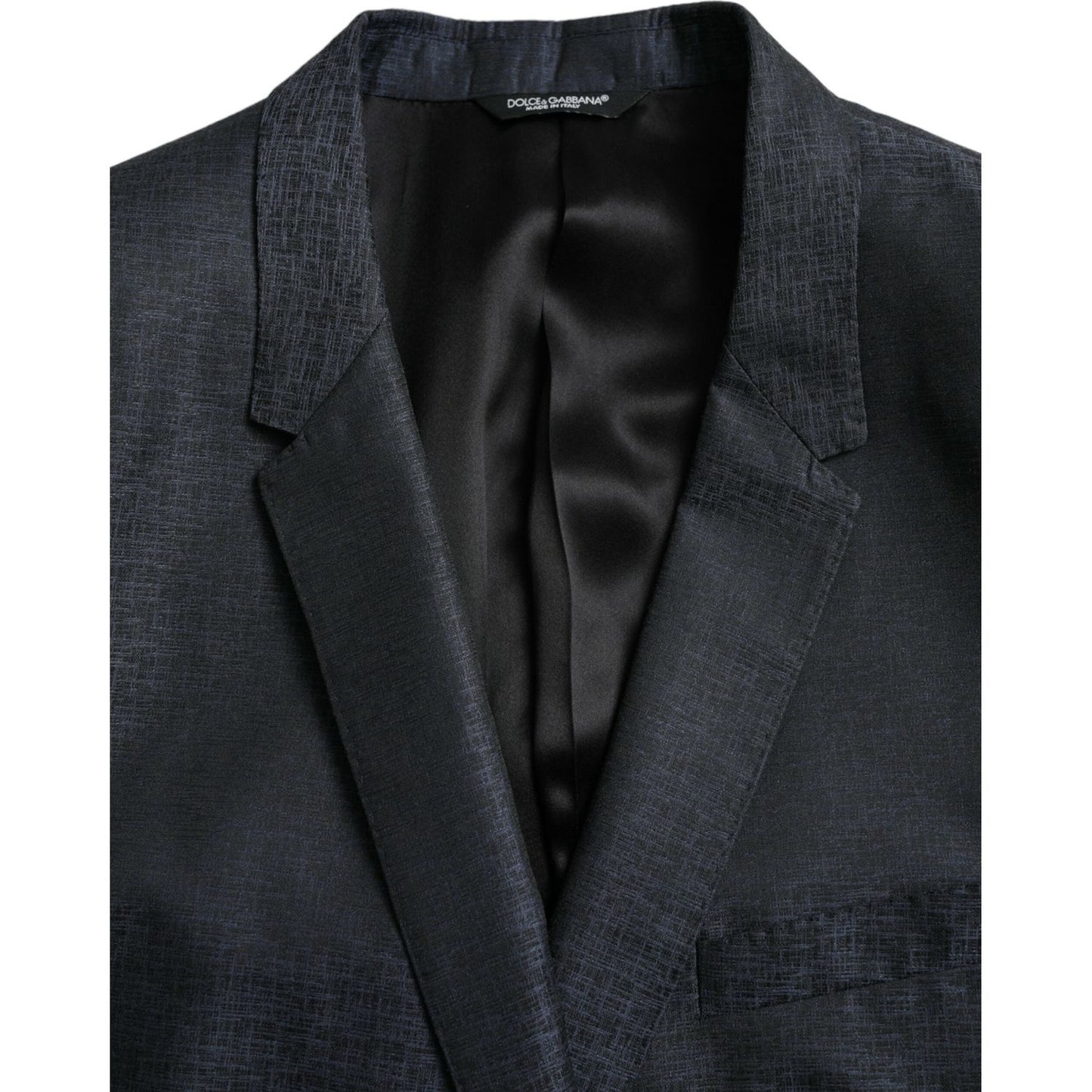 Dolce & Gabbana Blue Wool GOLD Single Breasted Coat Blazer Dolce & Gabbana Dark Slate Gray