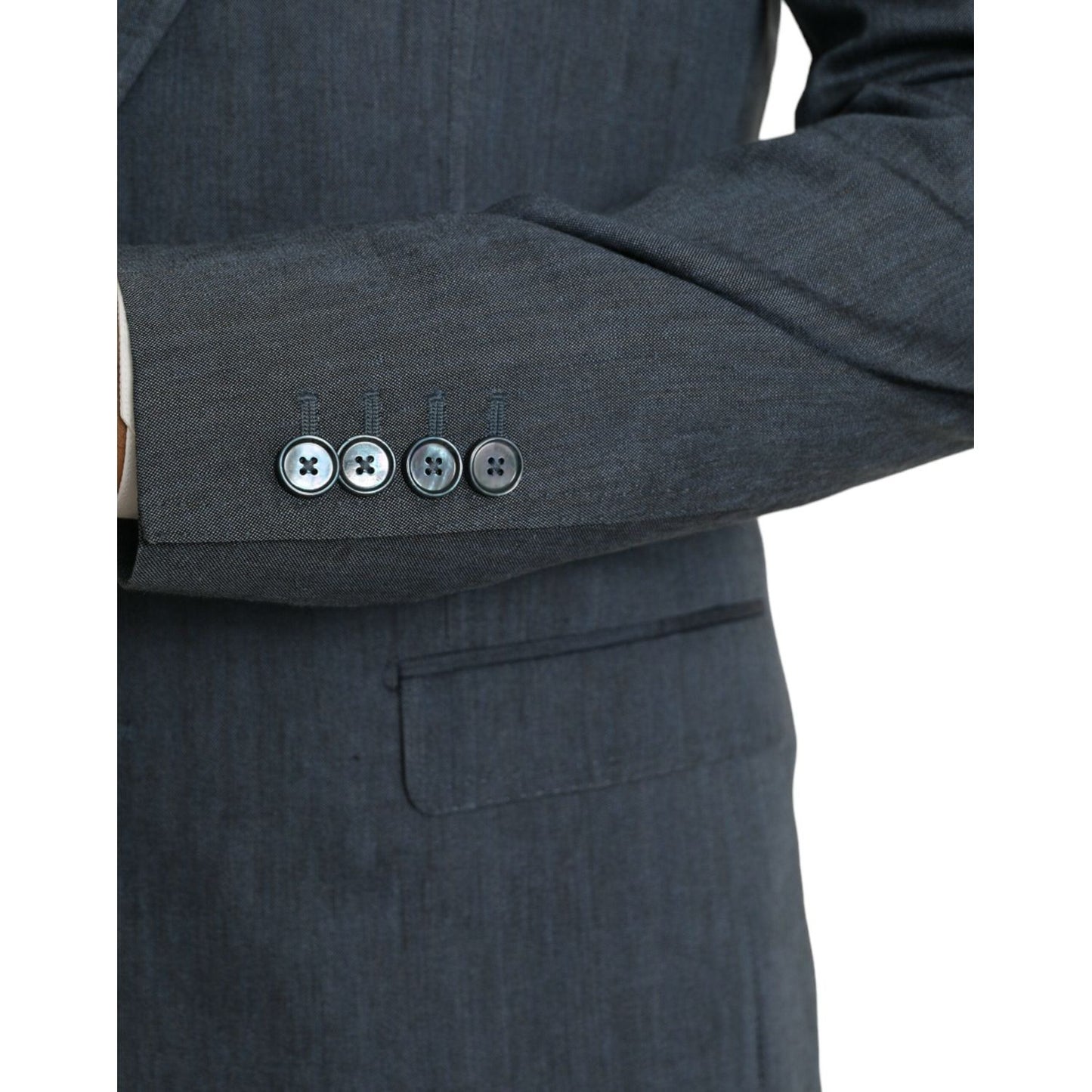 Dolce & Gabbana Blue Linen NAPOLI Single Breasted Coat Blazer Dolce & Gabbana Dark Slate Gray