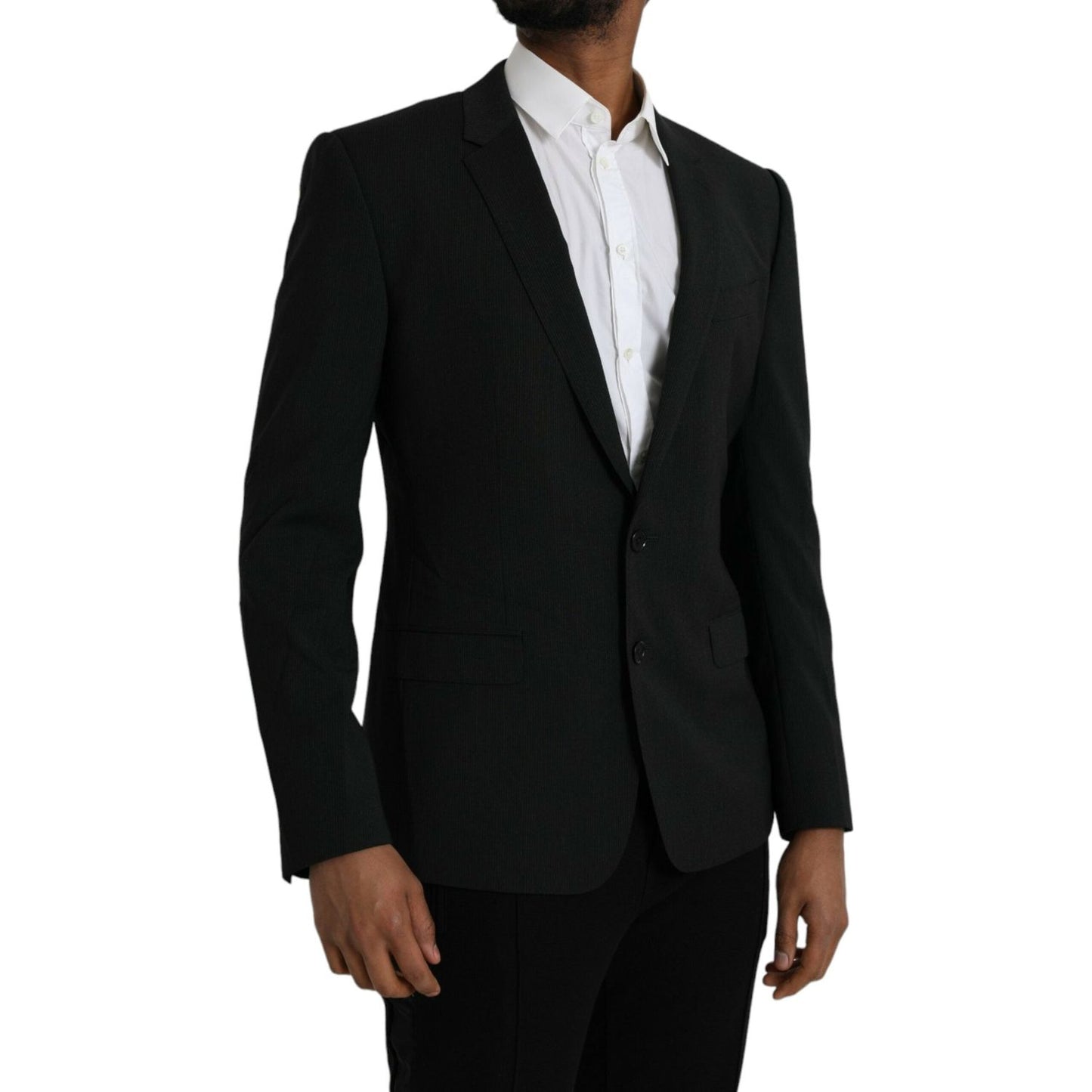 Dolce & Gabbana Blue MARTINI Shawl Single Breasted Blazer Dolce & Gabbana Black