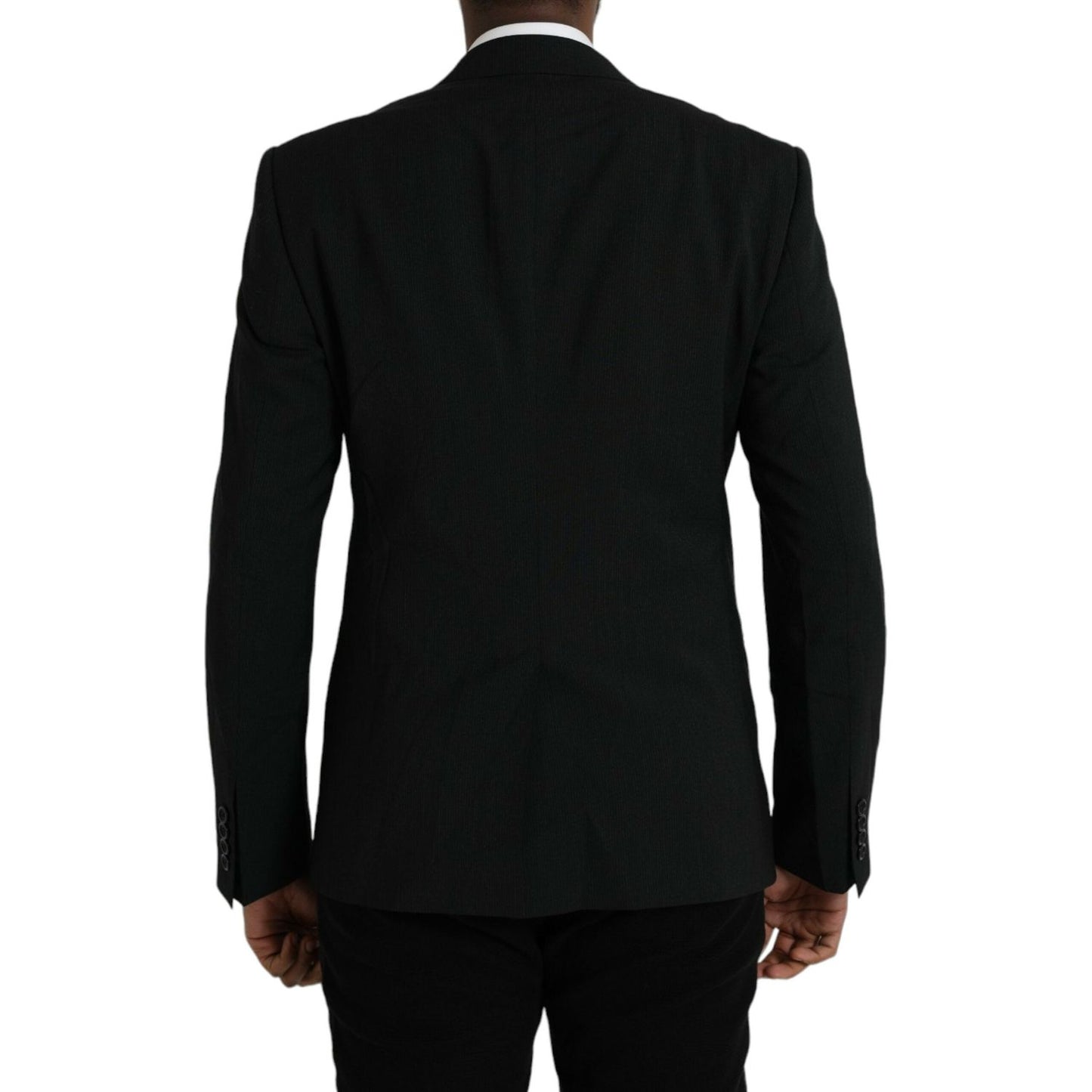 Dolce & Gabbana Blue MARTINI Shawl Single Breasted Blazer Dolce & Gabbana Black