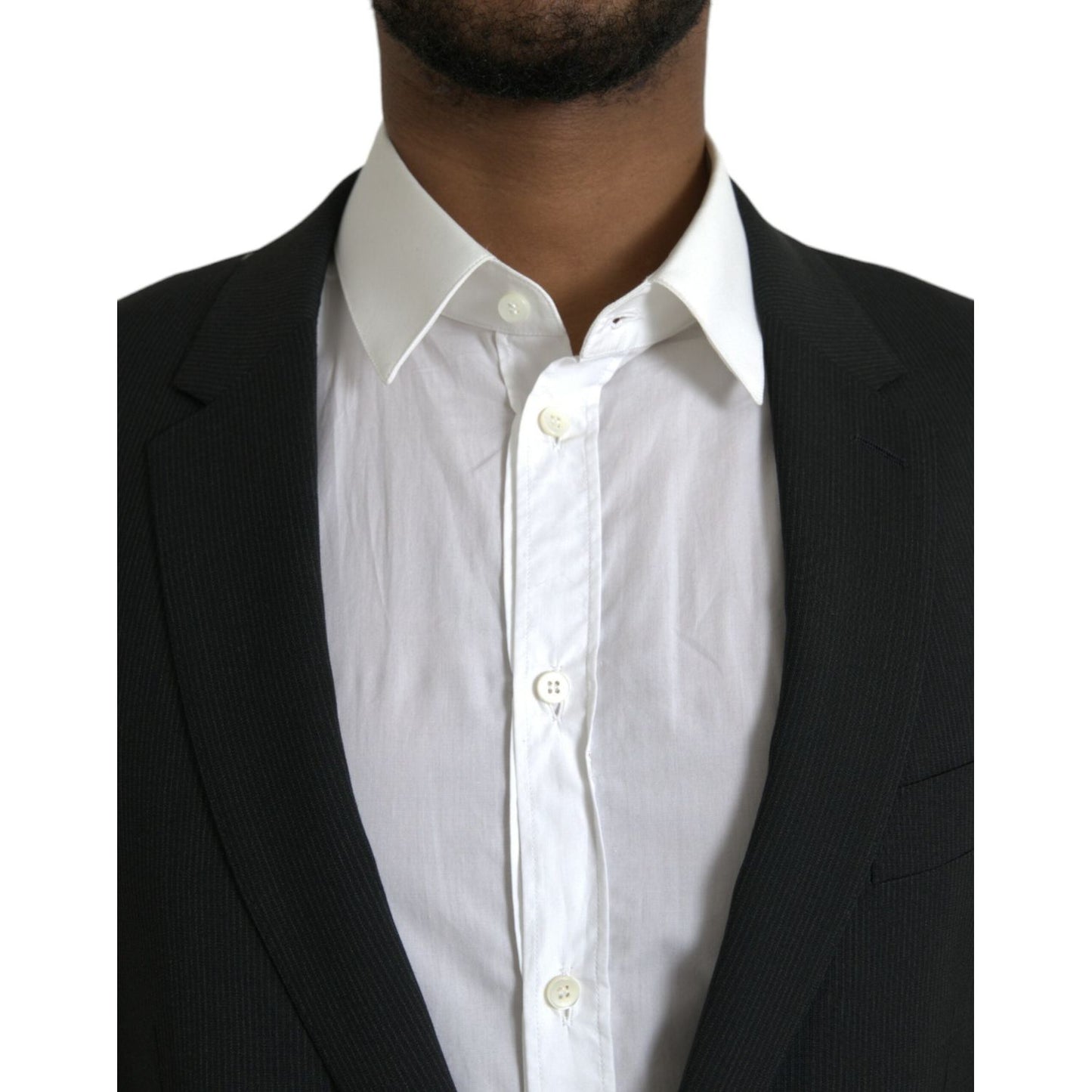 Dolce & Gabbana Blue MARTINI Shawl Single Breasted Blazer Dolce & Gabbana Black