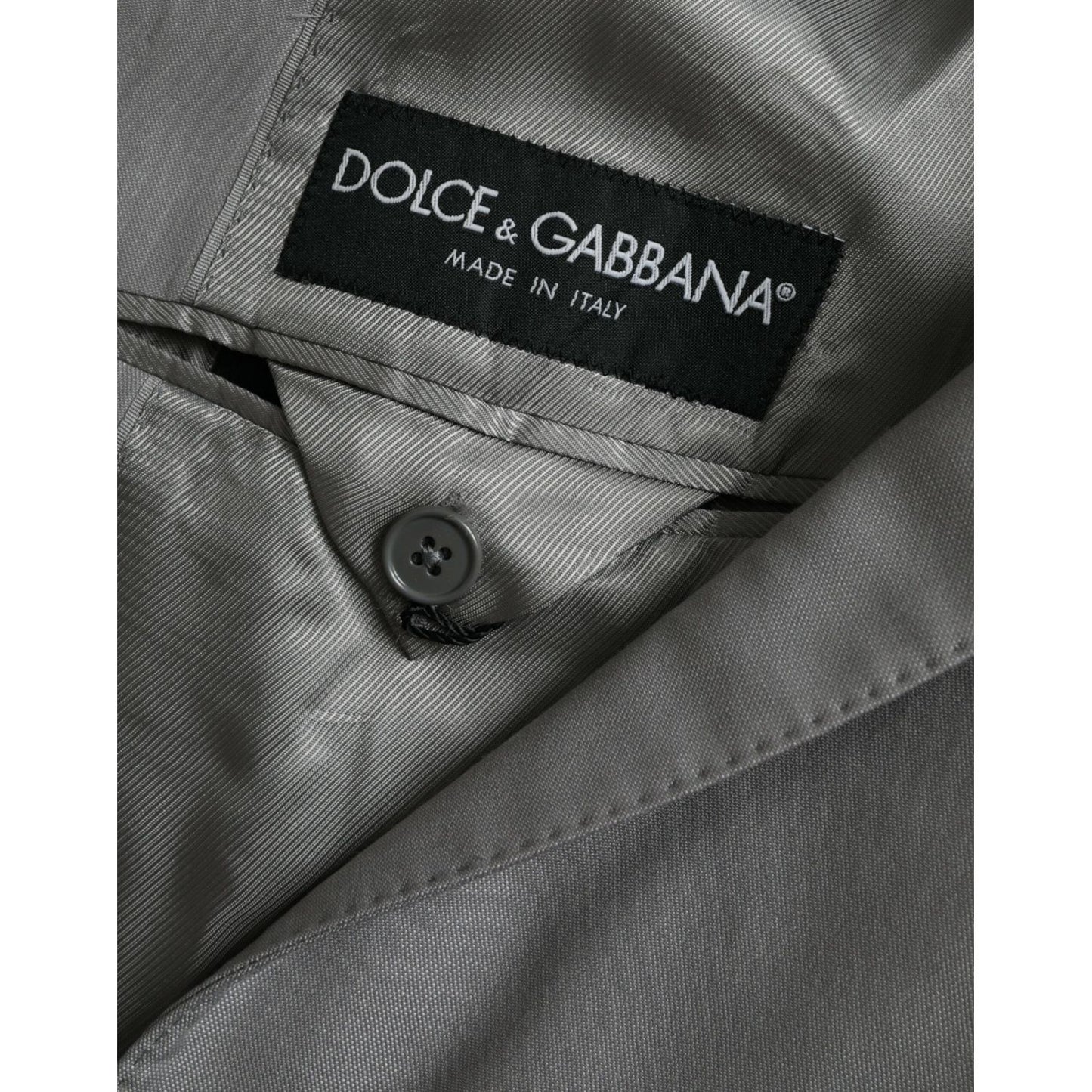 Dolce & Gabbana Gray Wool Peak Single Breasted Coat Blazer Dolce & Gabbana Dark Slate Gray
