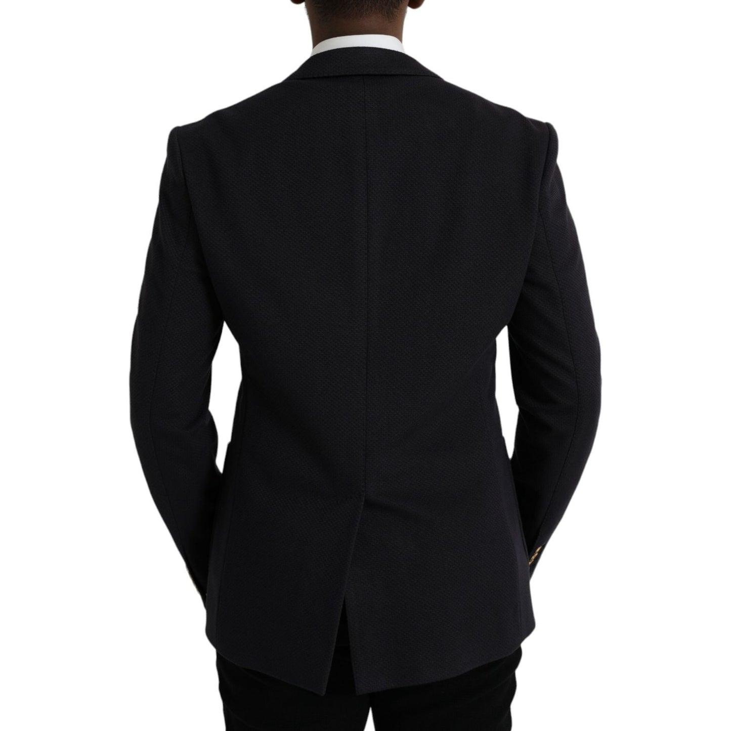 Dolce & Gabbana Dark Blue Crown Bee Double Breasted Blazer Dolce & Gabbana Black