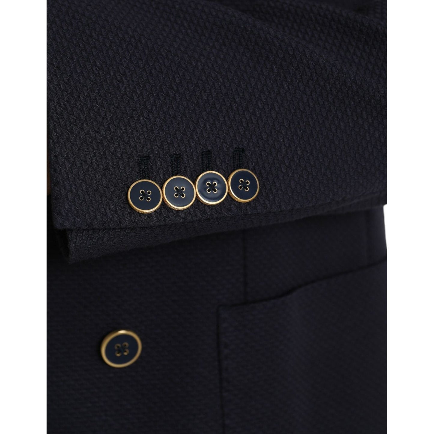 Dolce & Gabbana Dark Blue Crown Bee Double Breasted Blazer Dolce & Gabbana Black