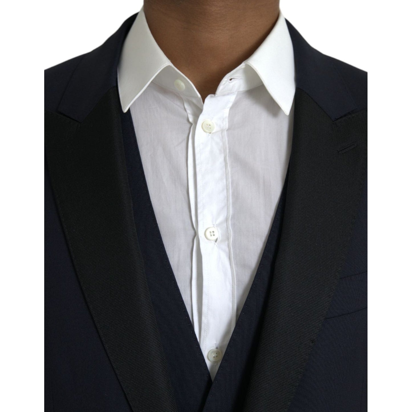 Dolce & Gabbana Dark Blue MARTINI Wool Formal 3 Piece Suit Dolce & Gabbana Light Gray