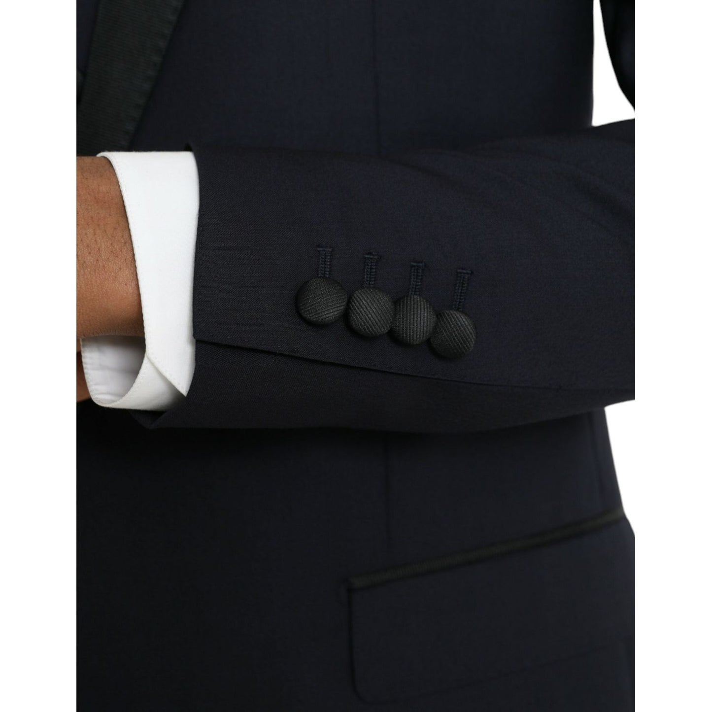 Dolce & Gabbana Dark Blue MARTINI Wool Formal 3 Piece Suit Dolce & Gabbana Black