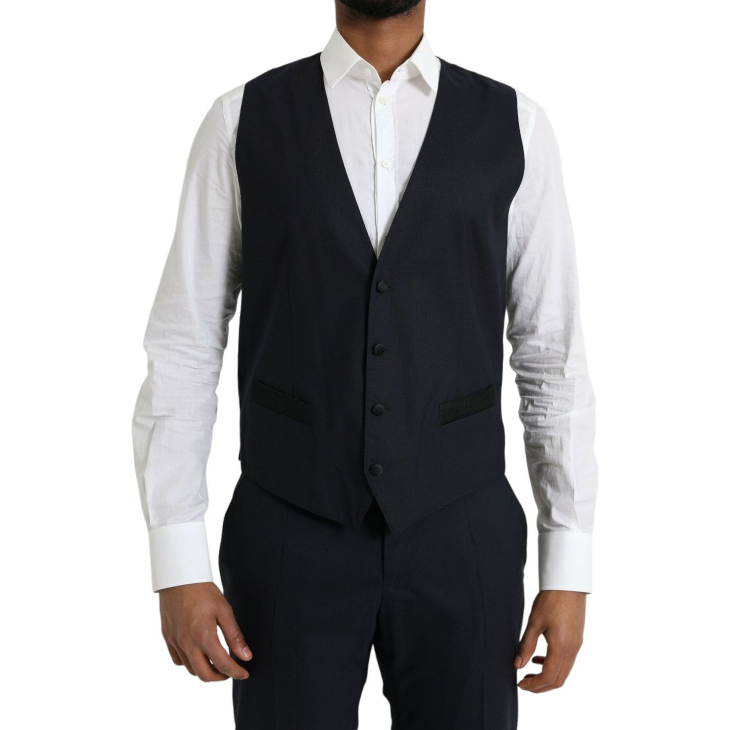 Dolce & Gabbana Dark Blue MARTINI Wool Formal 3 Piece Suit Dolce & Gabbana Black