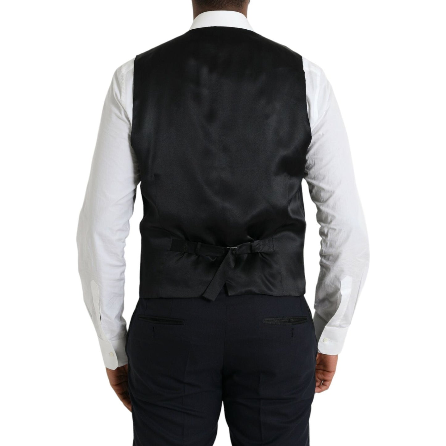 Dolce & Gabbana Dark Blue MARTINI Wool Formal 3 Piece Suit Dolce & Gabbana Light Gray