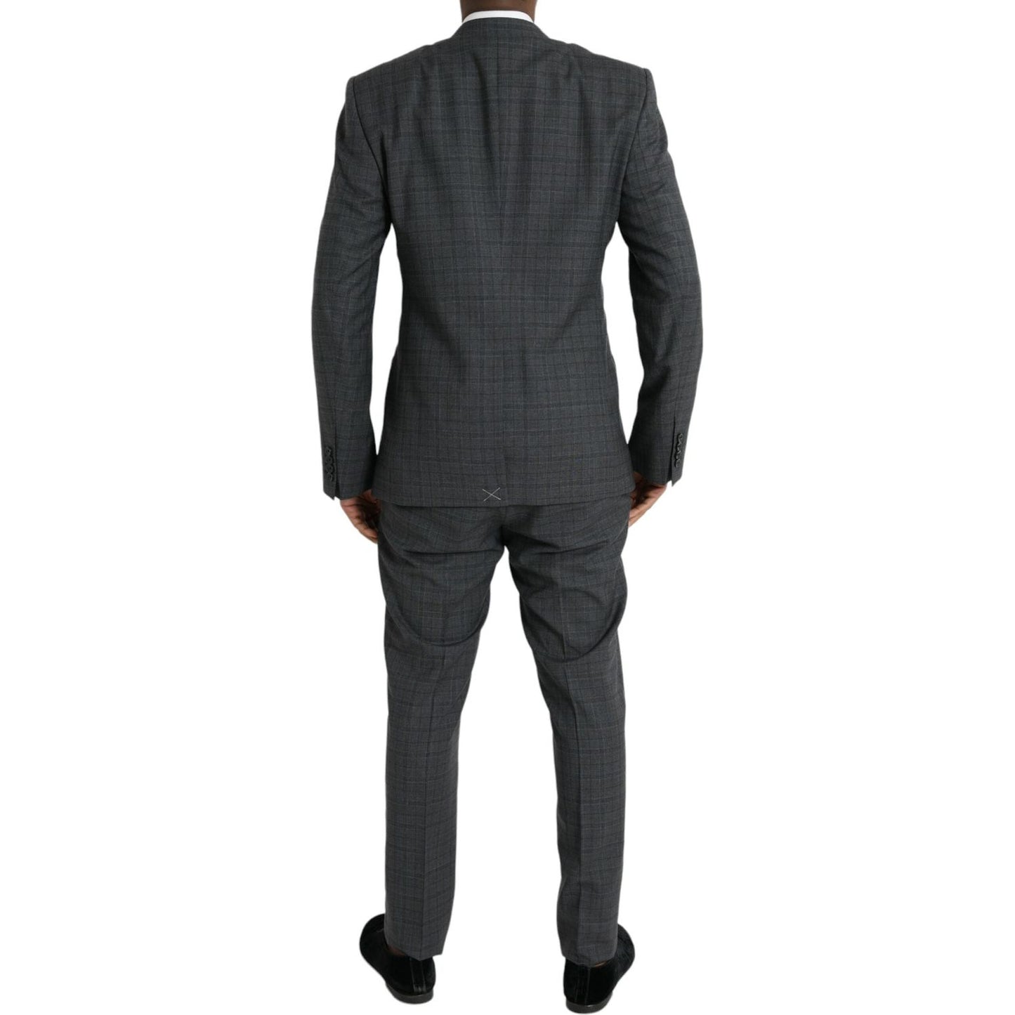 Dolce & Gabbana Gray Plaid Wool MARTINI Formal 2 Piece Suit Dolce & Gabbana Dark Slate Gray