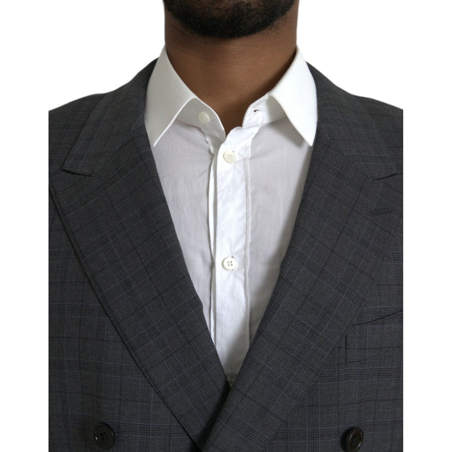 Dolce & Gabbana Gray Plaid Wool MARTINI Formal 2 Piece Suit Dolce & Gabbana Dark Slate Gray