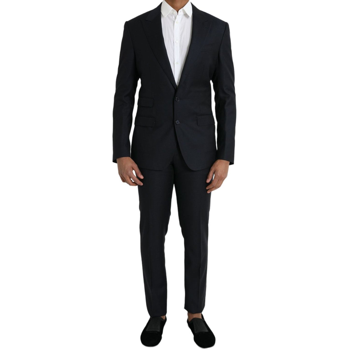 Dolce & Gabbana Dark Blue Wool NAPOLI Formal 2 Piece Suit Dolce & Gabbana Black