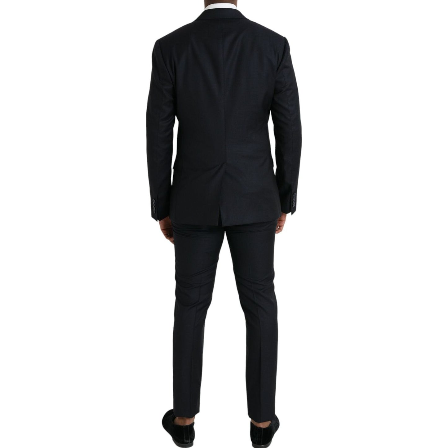 Dolce & Gabbana Dark Blue Wool NAPOLI Formal 2 Piece Suit Dolce & Gabbana Black