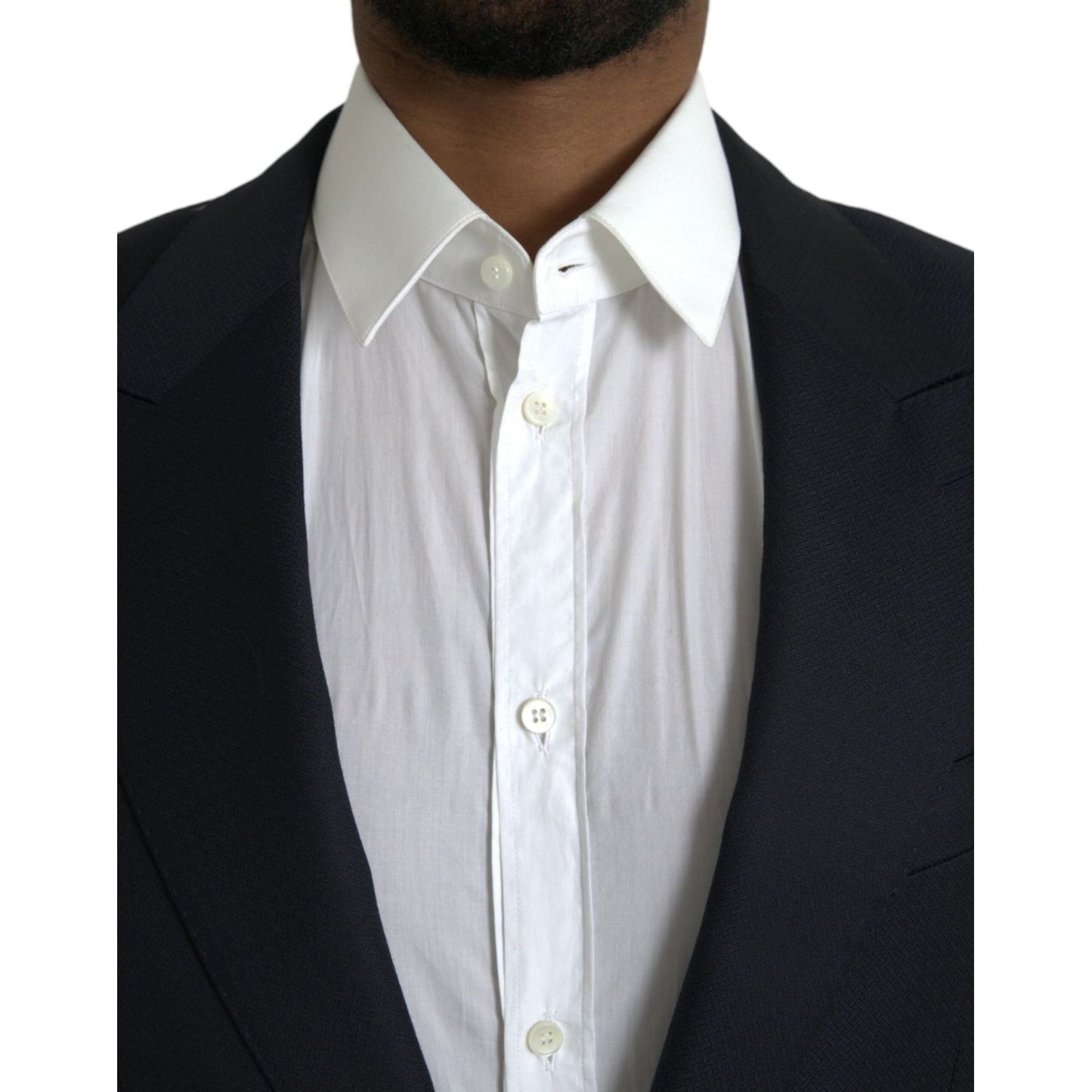 Dolce & Gabbana Dark Blue Wool NAPOLI Formal 2 Piece Suit Dolce & Gabbana Black