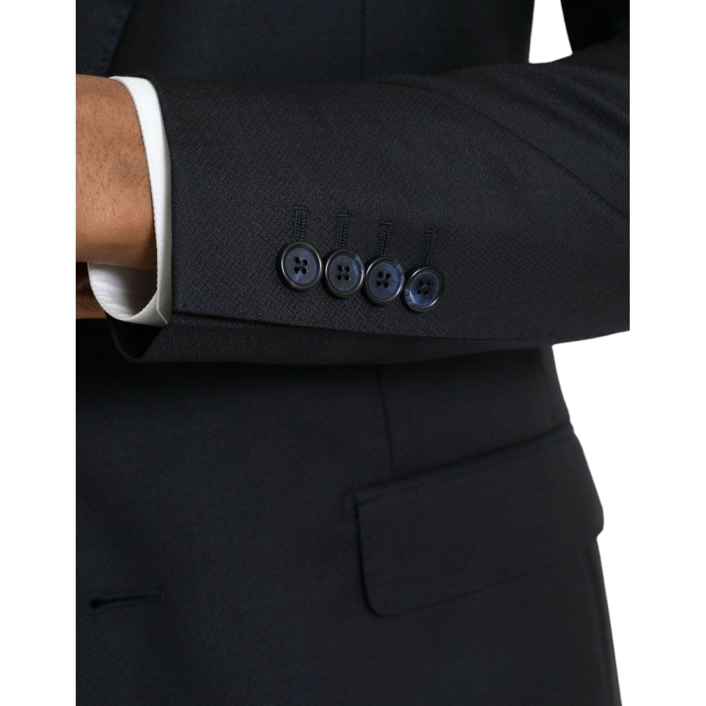 Dolce & Gabbana Dark Blue Wool NAPOLI Formal 2 Piece Suit Dolce & Gabbana Black