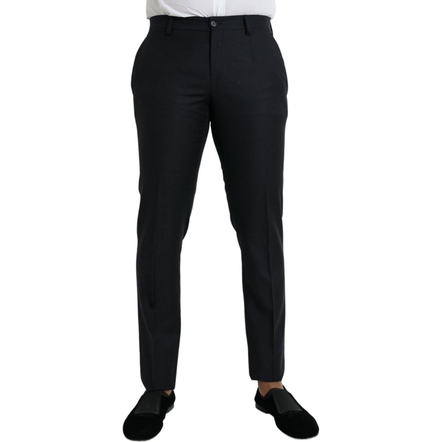 Dolce & Gabbana Dark Blue Wool NAPOLI Formal 2 Piece Suit Dolce & Gabbana Black